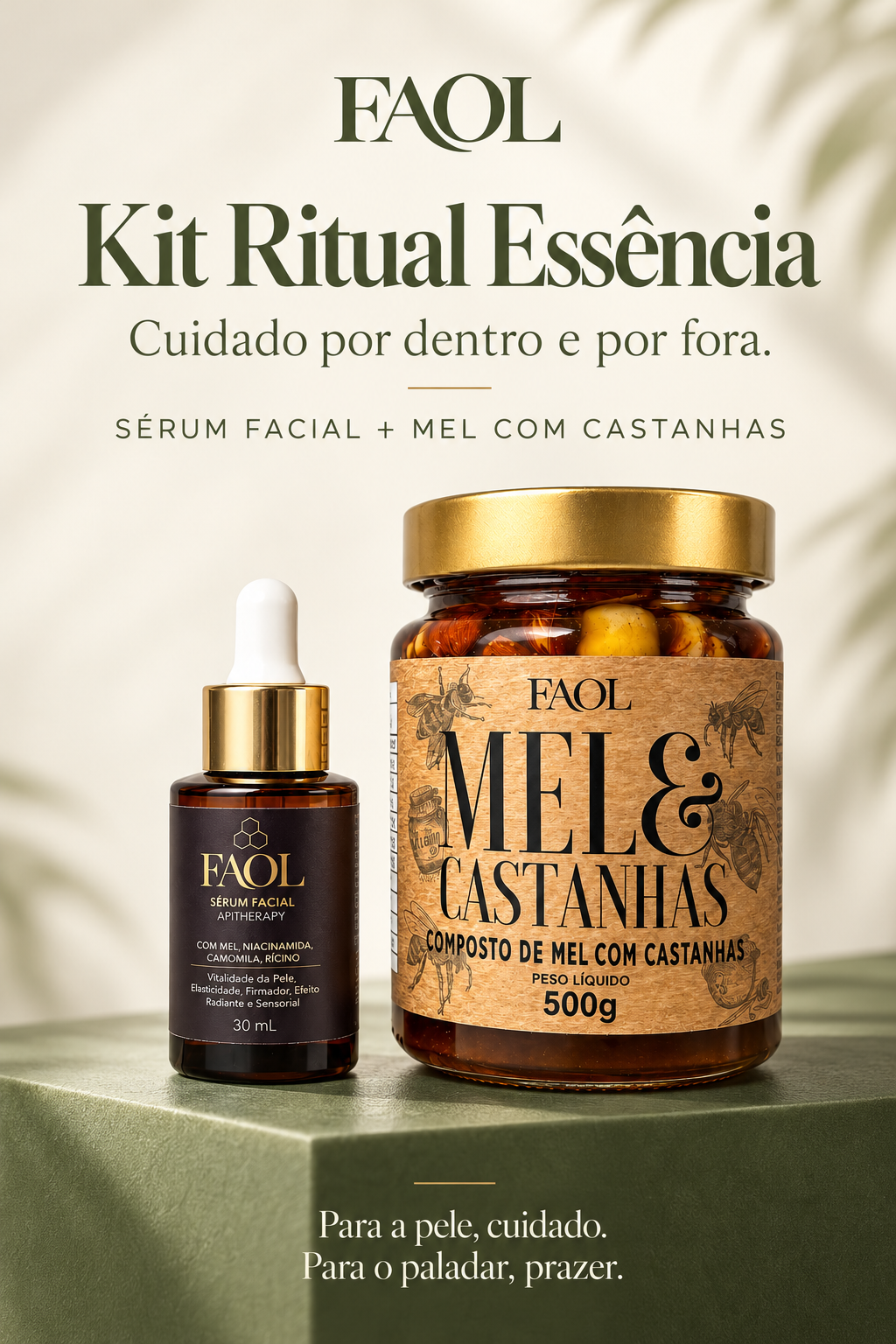 Kit Ritual Essência FAOL - Serum + Mel Com Castanhas