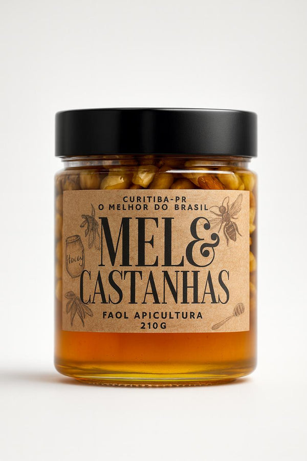 Mel com Castanhas Premium  210g – Energia Natural e Funcional