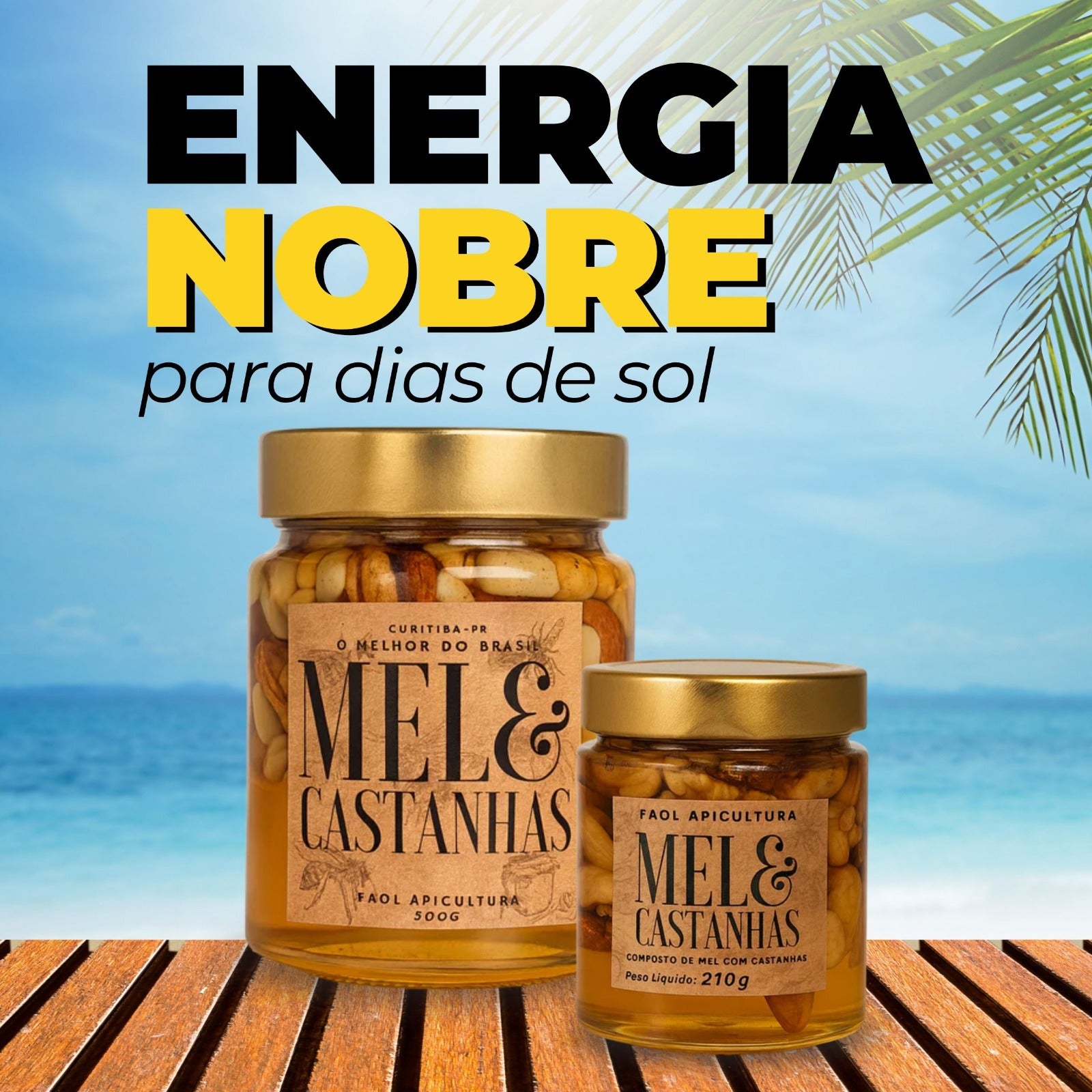 FAOL Prime 6 un. Mel com Castanhas Premium 210g – Energia Natural e Funcional