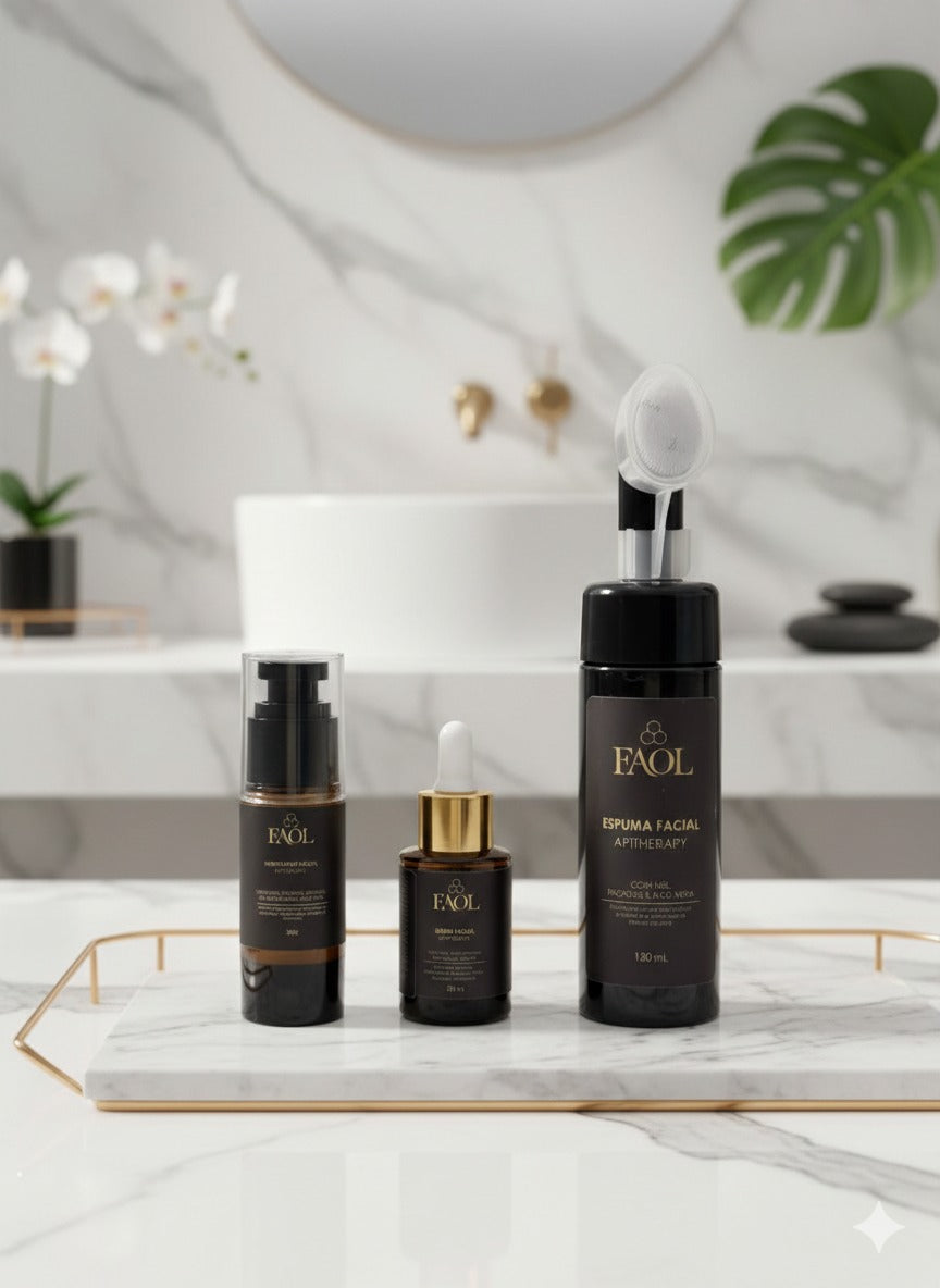 3x Kit Tratamento Facial Completo com Apitoxina, Mel e Própolis